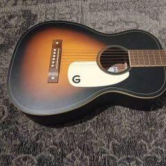 gretsch jim dandy parlor acoustic with case, tuner and capo + a few picks