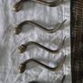 Brass Coathooks Vintage Antique brass set of 5 original coathooks Image 6