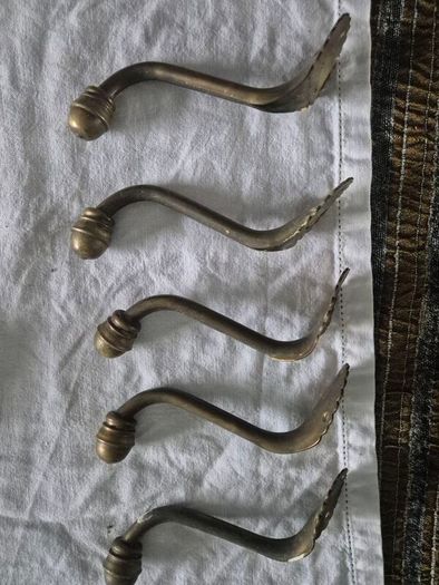 Brass Coathooks Vintage Antique brass set of 5 original coathooks