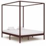 Canopy Bed Frame Dark Brown Solid Pine Wood 6FT Super King Image 5