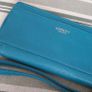 New Osprey of London Teal Leather Wrislet Purse/Wallet Image 2