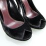 New Gucci Elizabeth Black Velvet Heart Shaped Open Toe Heels Platform Image 3