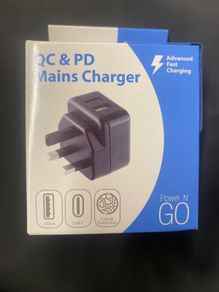 Dual fast charger usb type c type a 20 watts