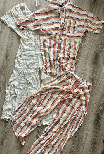 Linen midi skirt beige and more