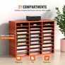 27 Compartments Wood Literature Organizer, Adjustable Shelves, Medium Density Fiberboard Mail Center, Office Home School Storage for Files, Image 2