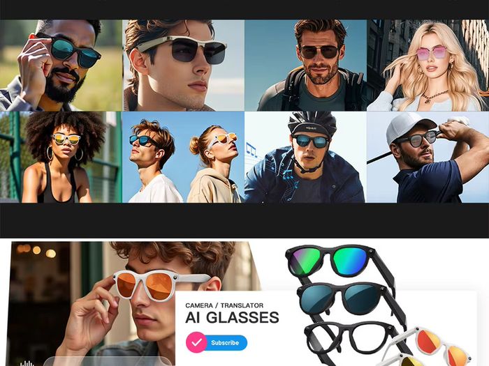 Ai Smart Glasses Multi-Functional Wireless Headphones, 8 Million Pixels Camera, Ai Translation, Chat GTP
