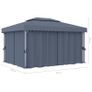 Gazebo with Curtain 4x3 m Anthracite Aluminium Image 7
