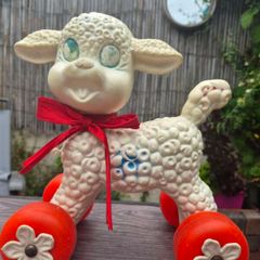 tara toys pull along lamb toy