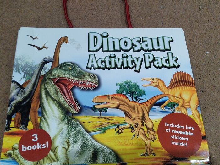 Dinosaur  related arts and crafts, jigsaw & activity sticker book