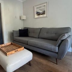 DFS French Connection Zinc Sofa Set (4 Seater, Cuddler & Footstool)