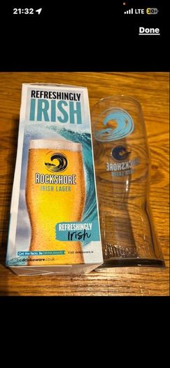 Rockshore beer pint glass