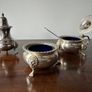 Vintage 3-Piece Cruet Set with Cobalt Blue Glass Image 5
