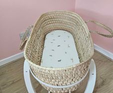 Mamas & Papas Moses Basket with White Rocking Stand