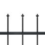 Garden Fence with Spear Top Steel 3.4x1.2 m Black Image 4