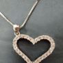 Sterling Silver Cubic Zirconia Heart Pendant necklace Image 3