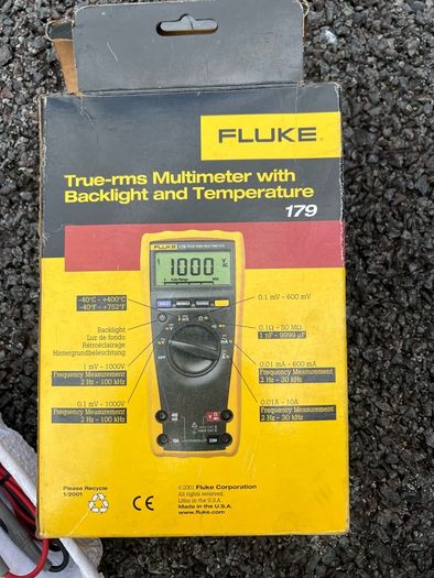 Fluke multimeter, amp clamp and temp probe