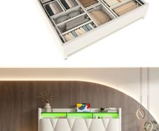 Led kingsize bed ottoman storage bed