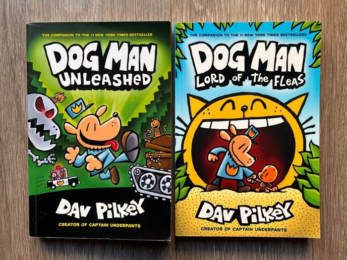 Bundle of 2 Dav Pilkey Dog Man Graphic Novels