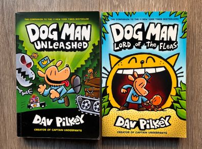Bundle of 2 Dav Pilkey Dog Man Graphic Novels