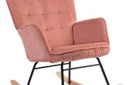 Rocking chair, relax armchair, rocking armchair, supports up to 120 kg, polyester, 98 x 71 x 101 cm, Pink