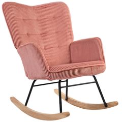 Rocking chair, relax armchair, rocking armchair, supports up to 120 kg, polyester, 98 x 71 x 101 cm, Pink