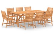 9 Piece Garden Dining Set Solid Acacia Wood