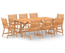 9 Piece Garden Dining Set Solid Acacia Wood