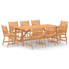 9 Piece Garden Dining Set Solid Acacia Wood