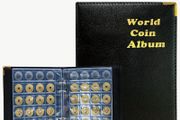 Deluxe Faux Leather Coin Collection Album with 240 PVC Grids - Large Capacity, Durable Binder for Collectors, Includes Transparent Coin Storage Box Case, Coin Collection Book