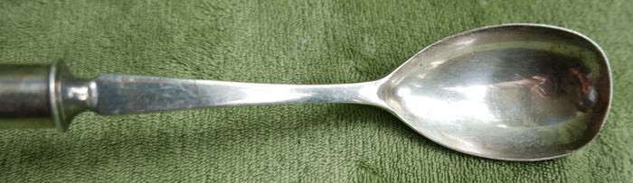 Antique Silver Plated With Hand Painted Ceramic Handle SPOON length 12"
