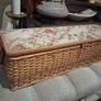 Wicker and Needlepoint Sewing basket Image 2