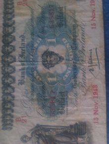 Bank of Ireland Belfast. One Pound Note. 1943