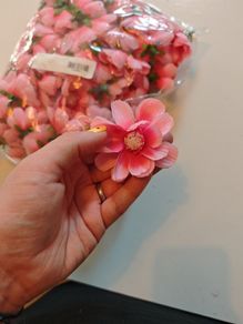 pretty pink flower heads fake artificial flowers