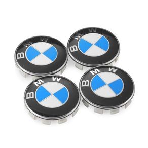 BMW 68mm x4 Alloy Wheel Centre Caps Blue/ White