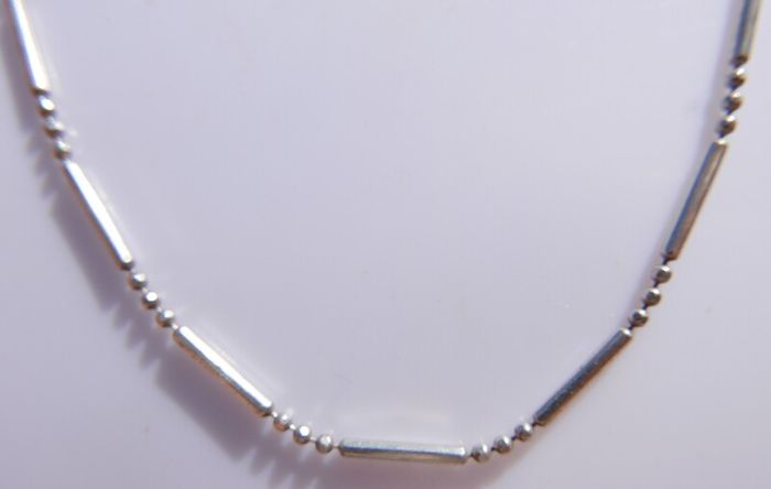 Vintage High Quality  Sterling Silver 925 Bead Necklace  length 20" - 3,62g