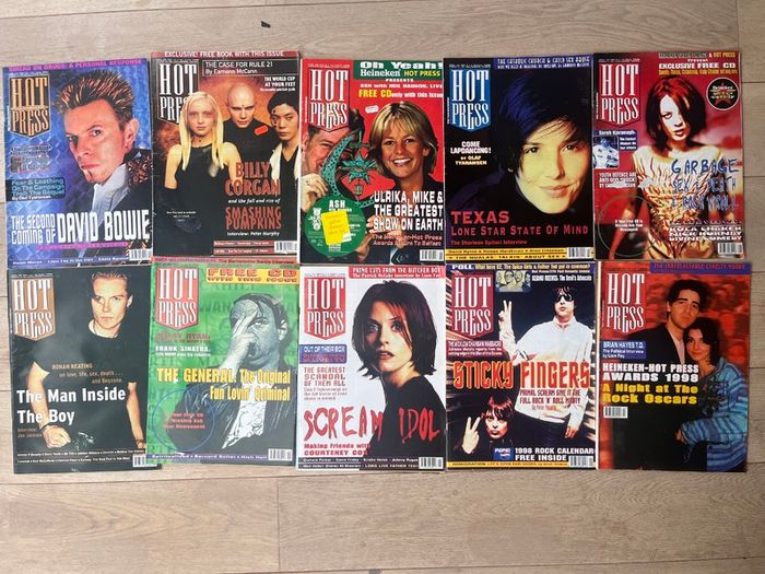 HUGE collection of Hot Press '90s magazines - collectors items, perfect condition!