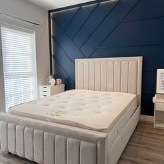 New Double & King Size Bed Frame With Mattress Opt