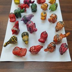 Kenyan carved and painted soapstone animals
