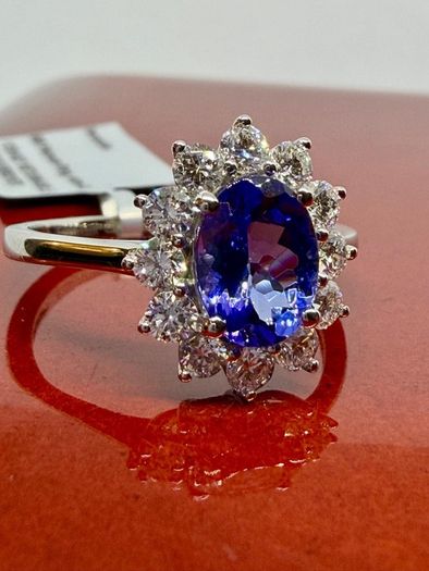 Diamond 950 Platinum AAA Tanzanite & Lab Grown Diamond