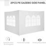 3 Meters Canopy Gazebo Marquee Replacement Exchangeable Side Panel Wall Panels Walls (White) Image 3