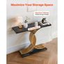 100 cm Gold Console Table, Modern Desk Behind the Couch, Wood Rectangle Entrance Desk, Narrow Long Sofa Table Accent Stand with Metal Legs Image 3