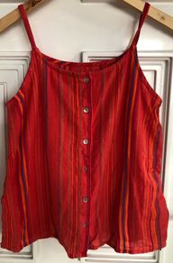 Girls coral stripe summer top