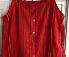 Girls coral stripe summer top