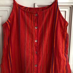Girls coral stripe summer top