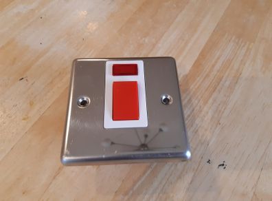 1Gang 20A Double Pole Chrome Switch With Neon