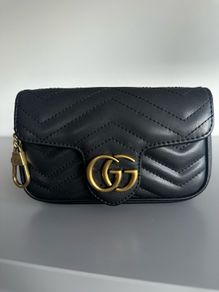 Black leather mini bag