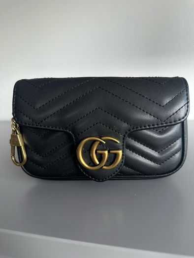 Black leather mini bag