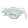 Coffee Table with Oval Glass Top High Gloss White Image 3