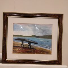 A vintage hand painted acrylic artwork
