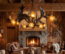 Large and very symmetric  antler chandelier
